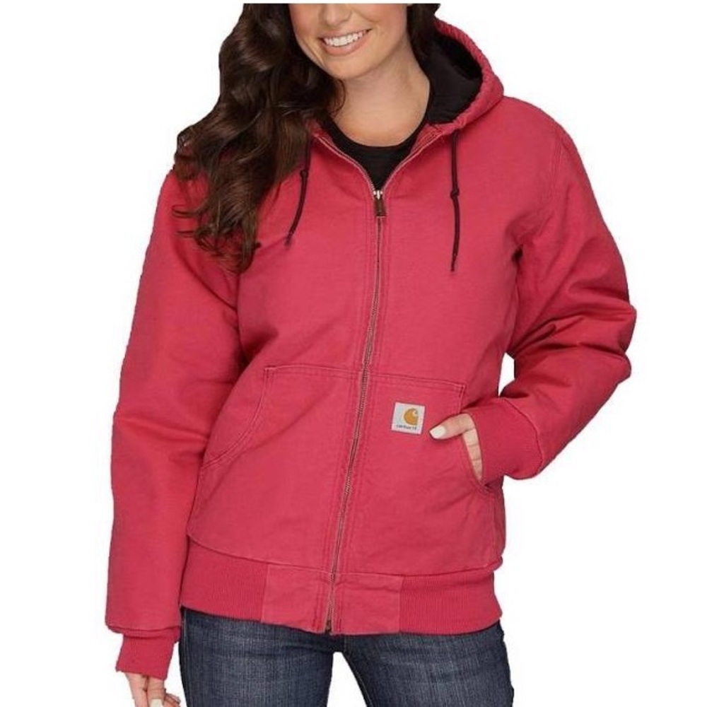Pink carhartt coat.